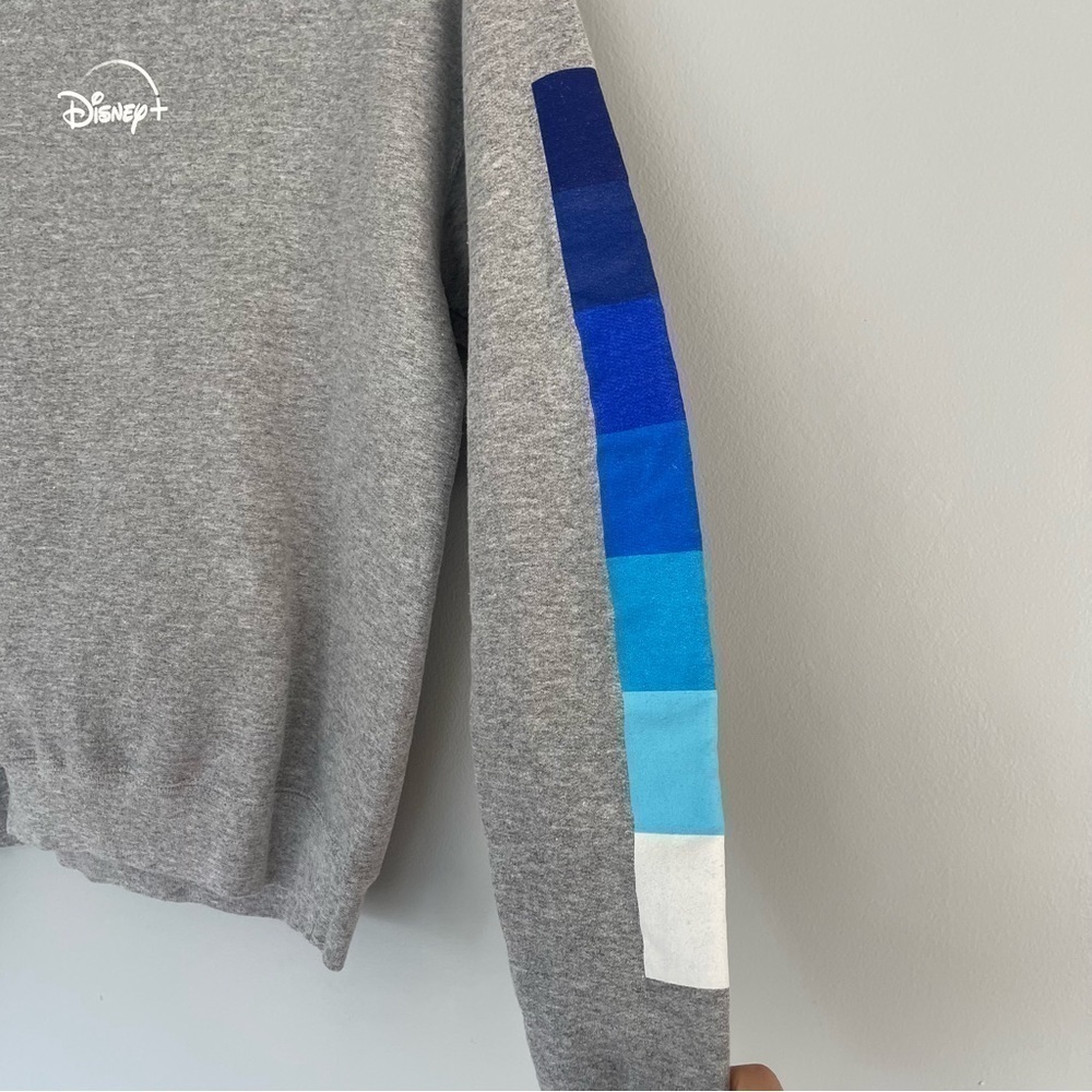 Disney Logo Crew Neck Pullover Sweatshirt Long Ombré Sleeve Cotton Blend Small - Picture 4 of 8
